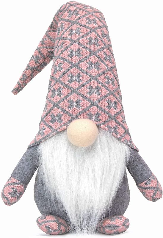 Photo 1 of Easter Gnome Plush Doll Decoration [Upgrade] 19 Inch Handmade Swedish Tomte Spring Doll - Cute Easter Gifts for Girls/Kids - Easter Decor for Home Table Tiered Tray Ornaments (Pink-19Inch)