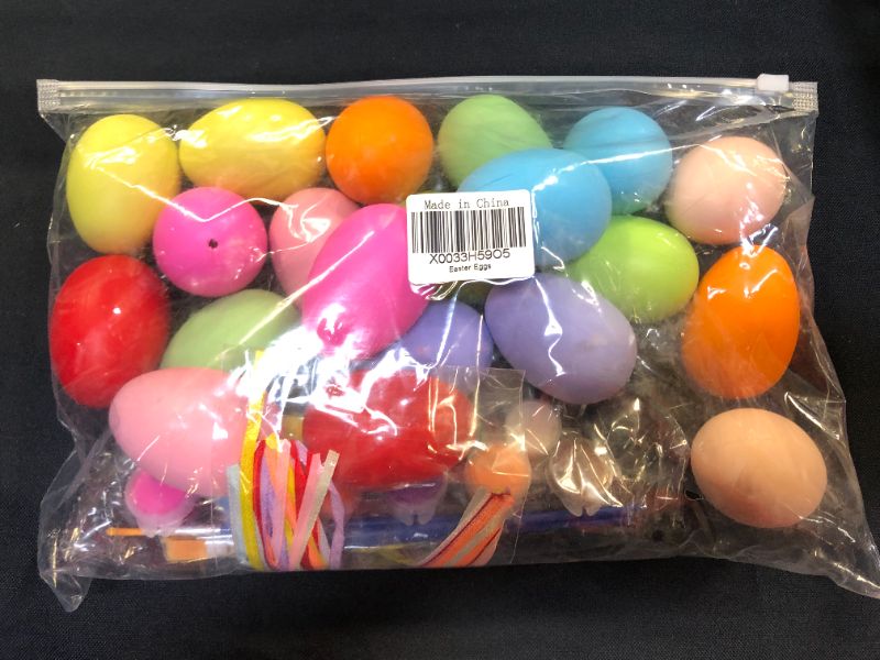 Photo 2 of 20 Pieces Easter Eggs Decorations Kit, KETIEE Easter Hanging Eggs Easter Tree Decorations Ornaments DIY Creative Crafts Colorful Plastic Easter Eggs for Kids Home Party Supplies Spring Decorations
