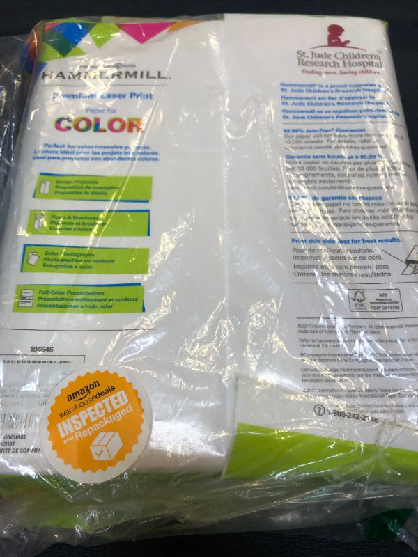 Photo 2 of Hammermill Paper, Premium Laser Print Paper, 8.5 x 11 Paper, Letter Size, 32lb Paper, 98 Bright, 1 Ream / 500 Sheets (104646R) Acid Free Paper
