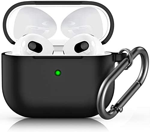 Photo 1 of Marge Plus for Airpods Case Cover with Keychain, Silicone Skin Cover for Women Men Compatible with Apple Airpods 2/1 Charging Case (Front LED Visible) (A-Black) 3 pack
