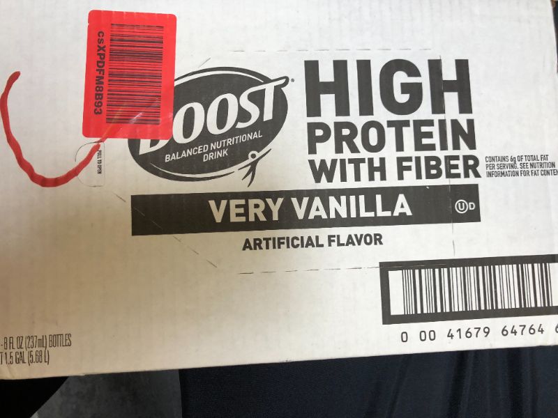 Photo 2 of BOOST High Protein Balanced Nutritional Drink, Very Vanilla, 8 Ounce Bottle (Pack of 24)--bb July 2022 