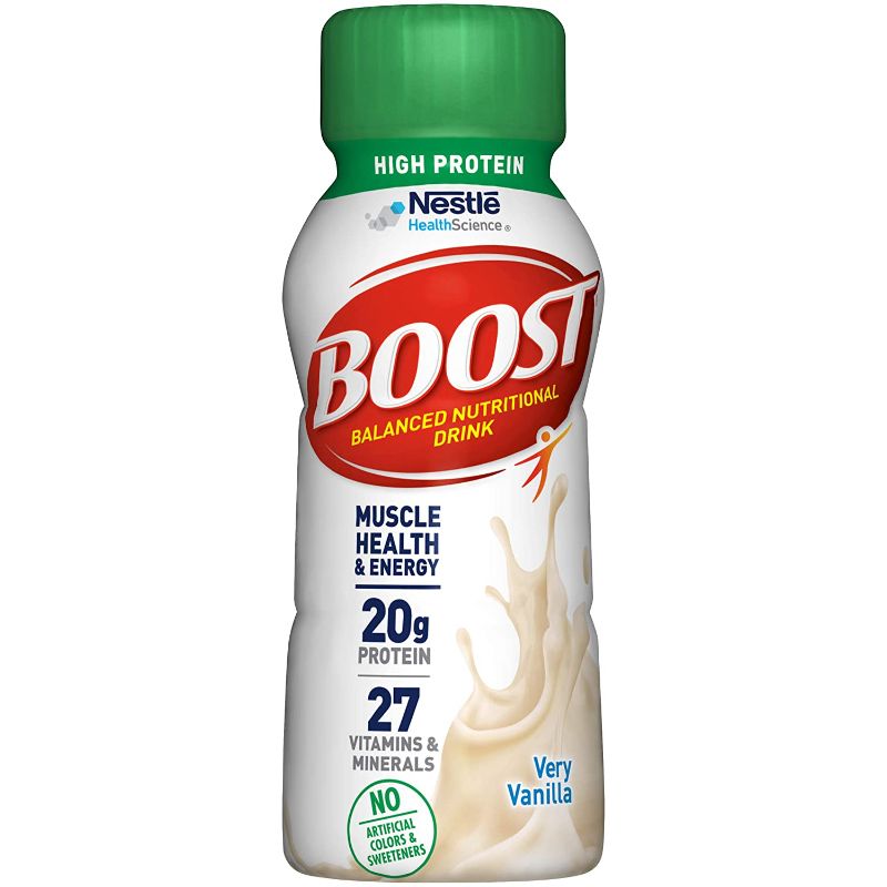 Photo 1 of BOOST High Protein Balanced Nutritional Drink, Very Vanilla, 8 Ounce Bottle (Pack of 24)--bb July 2022 