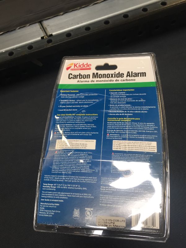 Photo 3 of 
Kidde AA Battery Operated Basic Carbon Monoxide Alarm - 9CO5 (FACTORY SEALED)
