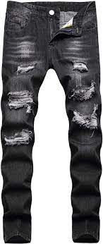 Photo 1 of MDJUCO Slim Fit Straight Distressed Destroyed Ripped Men Denim Jeans, Size 36
