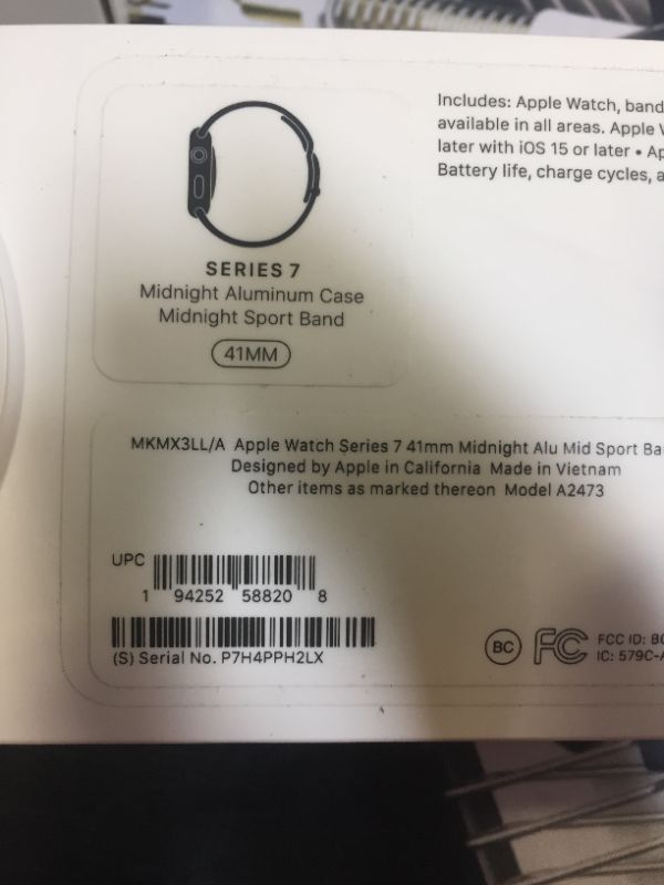 Photo 6 of Apple Watch Series 7 [GPS 41mm] Smart Watch w/ Midnight Aluminum Case with Midnight Sport Band. Fitness Tracker, Blood Oxygen & ECG Apps, Always-On Retina Display, Water Resistant