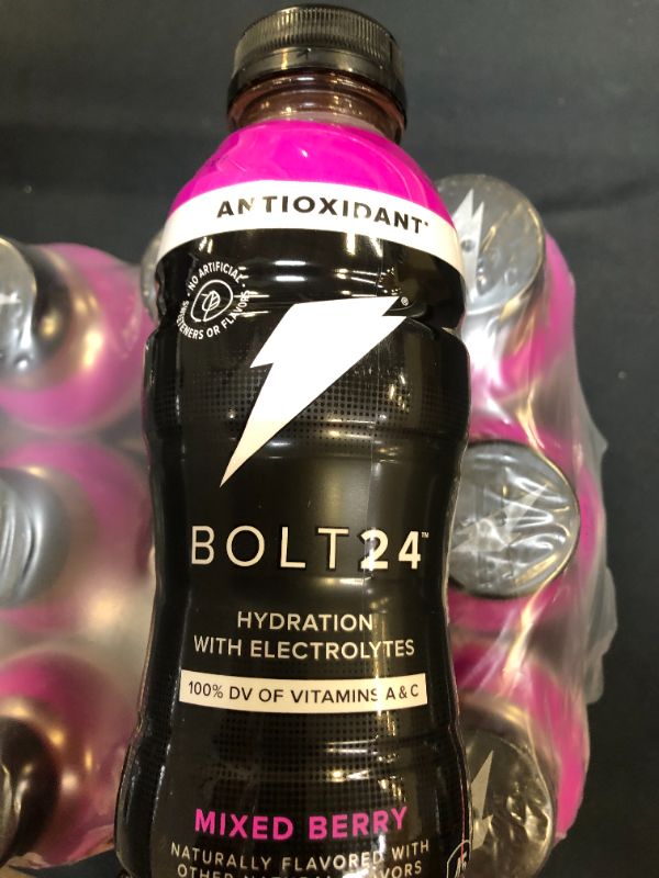 Photo 3 of Bolt24 Fueled by Gatorade, Hydration with Antioxidants and Electrolytes, Mixed Berry, 16.9 Fl Oz, Pack of 12--bb June 2022

