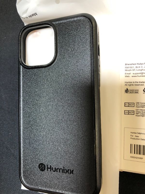 Photo 1 of Humixx Shockproof Designed for iPhone 13 Case [Military Grade Drop Tested] [Upgraded Airbag Protection] Hard Back with Soft Bumper Heavy Duty Protection Case for iPhone 13 Pro Max 6.1 Inch - Dark Black 8 count 