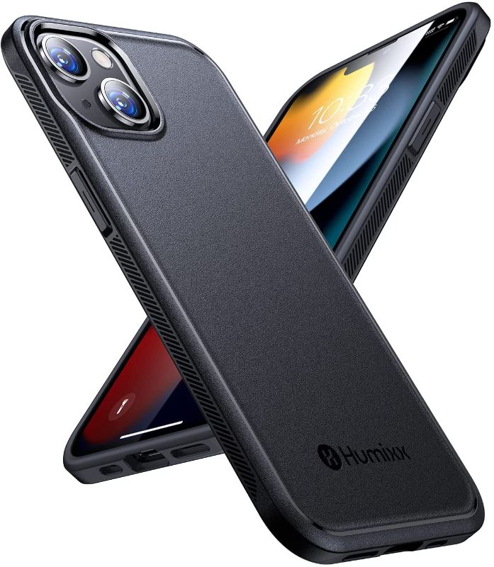 Photo 1 of Humixx Shockproof Designed for iPhone 13 Case [Military Grade Drop Tested] [Upgraded Airbag Protection] Hard Back with Soft Bumper Heavy Duty Protection Case for iPhone 13 Pro Max 6.1 Inch - Dark Black 8 count 