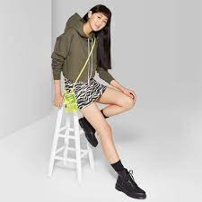 Photo 1 of Women's Cropped Hoodie - Wild Fable Olive S, Green
