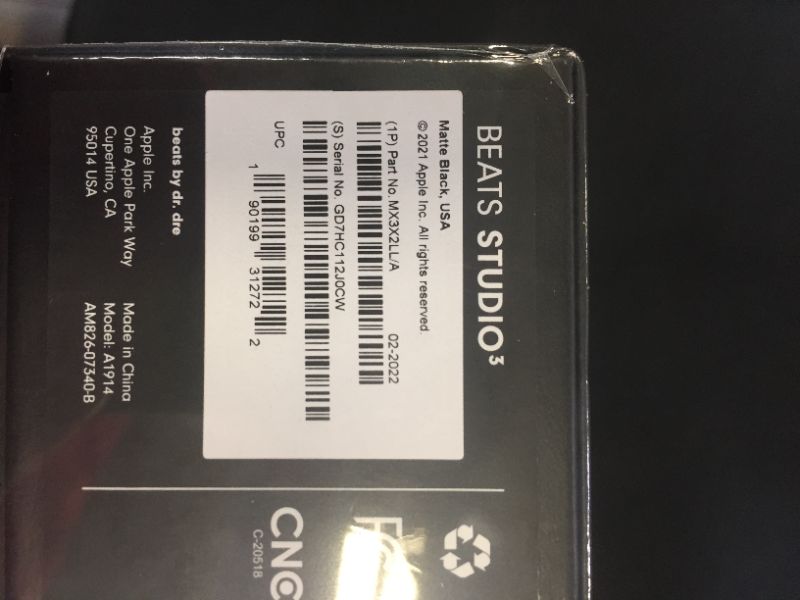 Photo 3 of Beats Studio3 Wireless Noise Cancelling Over-Ear Headphones - Apple W1 Headphone Chip, Class 1 Bluetooth, 22 Hours of Listening Time, Built-in Microphone - Matte Black (Latest Model)
