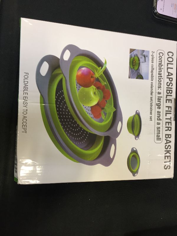 Photo 2 of Amazon Hotsales Collapsible Filter Basket 2piece- Collapsible Colander Set/ Strainer Set 2 pc 
