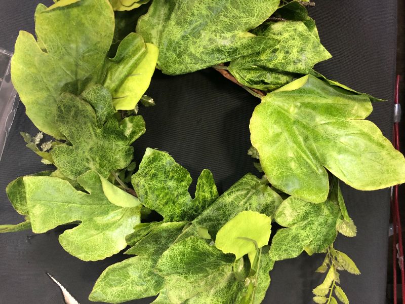 Photo 3 of ALLHANA Front Door Wreaths 22-24 Inch, Artificial Fig Leaves Spring Summer Green Wreath for Home Farmhouse Holiday Wedding Indoor Outside Wall Window Decor