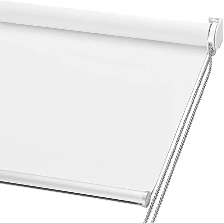Photo 1 of ChrisDowa 100% Blackout Roller Shade, Window Blind with Thermal Insulated, UV Protection Fabric. Total Blackout Roller Blind for Office and Home. Easy to Install. White,39" W x 72" H
