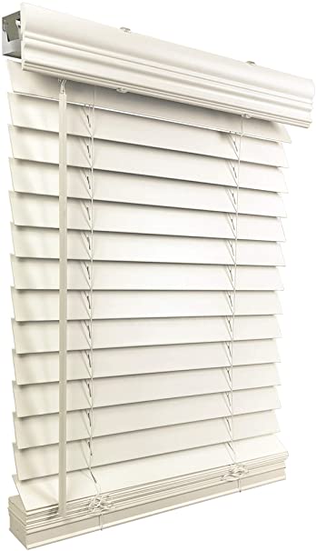 Photo 1 of US Window And Floor 2" Faux Wood 16.5" W x 96" H, Inside Mount Cordless Window Blinds, White,CLF0101640960
