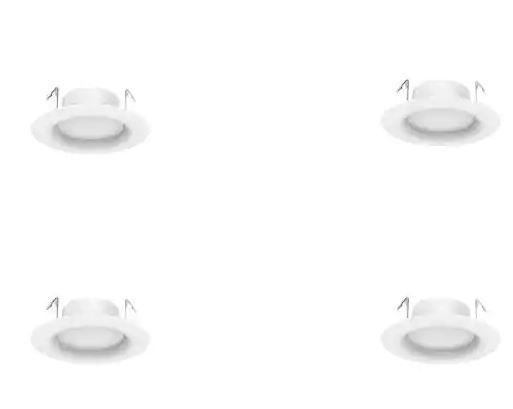 Photo 1 of PACK OF 3 EcoSmart 4 in. White integrated LED Recessed Trim DL (4-Pack), 12 TOTAL