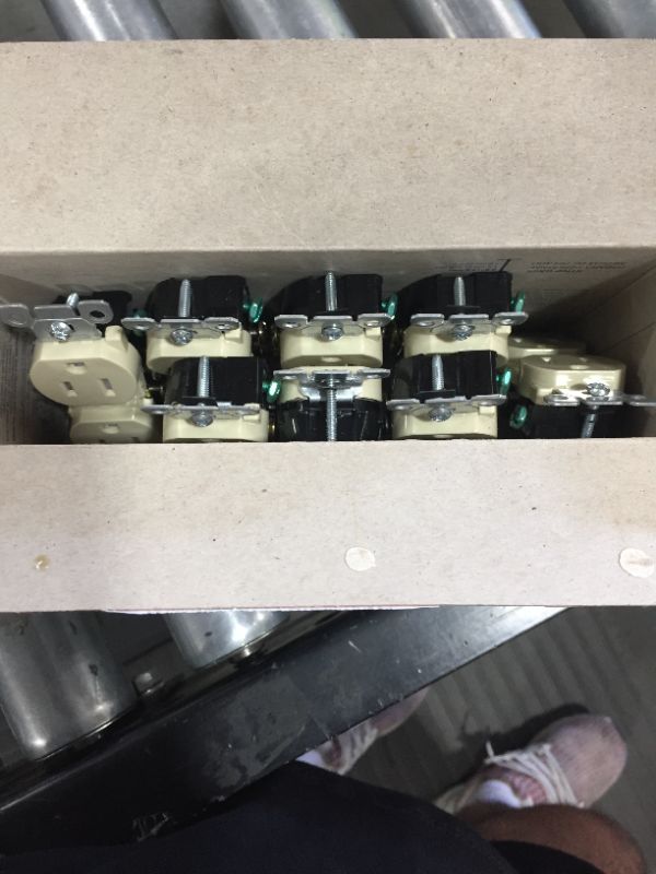 Photo 1 of 15 Amp Tamper Resistant Duplex Outlet, Ivory 10 PK