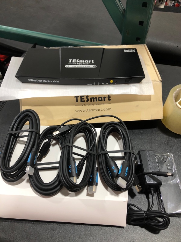 Photo 3 of TESmart 2 Pcs Dual Monitor KVM Switch 4K @60Hz, Support HDCP 2.2, for 2 Pcs and 2 Monitors (Black)