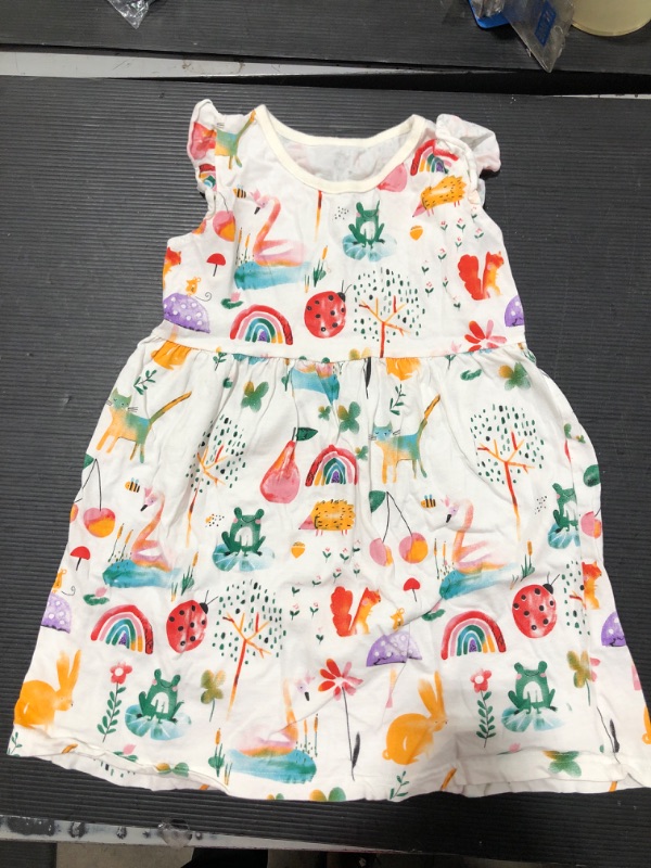 Photo 2 of Bumeex Toddler Girl's Cotton Casual Cartoon Print Short Sleeve Dress, 2T/3T
