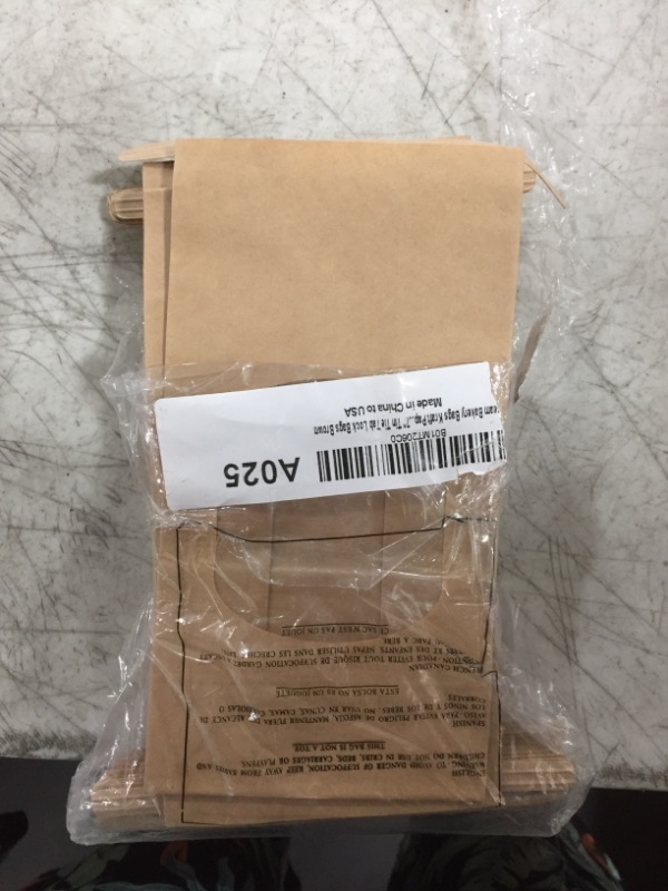 Photo 2 of BagDream Bakery Bags with Window 50Pcs 3.54x2.36x6.7 Inches Small Paper Bags Tin Tie Tab Lock Bags Brown Window Bags