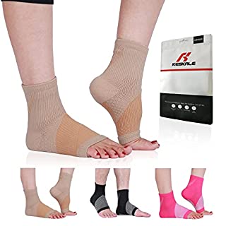 Photo 1 of Ankle Compression Sleeve (3 pairs) for Women Men, Ankle Brace Open Toe Foot Compression Socks with Arch Support, Plantar Fasciitis Achilles Tendonitis Swelling Sprained Ankle Pain Relief, Black, Beige, Rose, Small (B0916FDPFZ)
