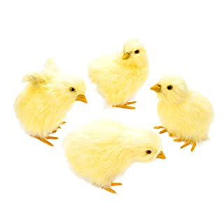 Photo 1 of 4 Pcs Realistic Plush Little Chick Figurine Lifelike Furry Animal Toy Simulated Chicken Sound Photography Props Easter Chicks Decor 4 Poses (B08P748HCM)
