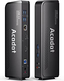 Photo 1 of Docking Station with 2 HDMI Ports, Acodot 13 in 1 USB 3.0 Universal Laptop Docking Station Dual Monitor, 4K USB C Docking Station with 6X USB 3.0, Gigabit Ethernet, HDMI, Audio for Windows Mac (B09KTCWJ9W)
