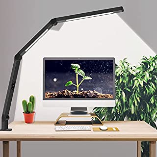 Photo 1 of Micomlan Led Desk Lamp with Clamp, Dual Light Source Eye-Care Swing Arm Desk Lamp Home Office, Modern Architect Table Lamp for Study, Reading, Working 12W (B09KXF6TRJ)
