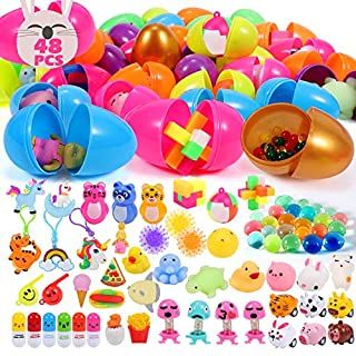 Photo 1 of FiGoal 48 PCS Easter Prefilled Eggs with Assorted Toys for Easter Basket Stuffers, Easter Egg Hunt Supplies, Easter Classroom Prizes, Easter Party Favor (B09NN5STR9)
