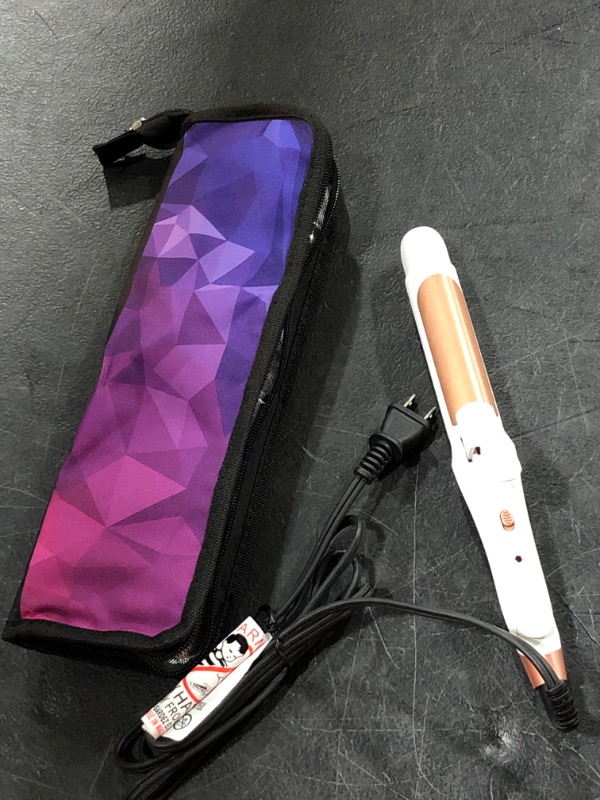 Photo 2 of AmoVee 2 in 1 Mini Flat Iron Curling Iron Travel Hair Straightener with Ceramic Tourmaline Coat