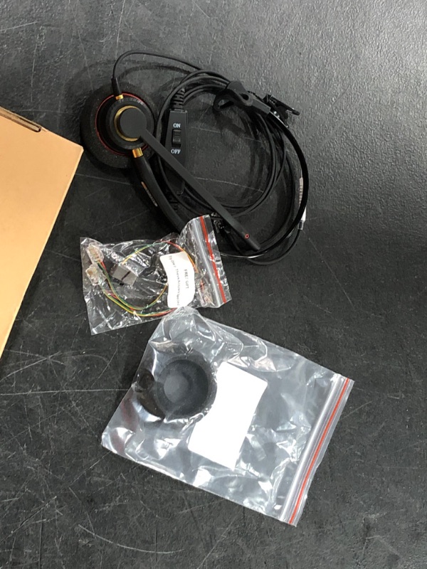 Photo 2 of Arama Phone Headsets RJ9 with Noise Cancelling Mic Compatible with Polycom VVX311 VVX410 VVX411 VVX500 Mitel 5320e Avaya 1408 1416 5410 ShoreTel 230 420 480 NEC Landline Phones (A800S)