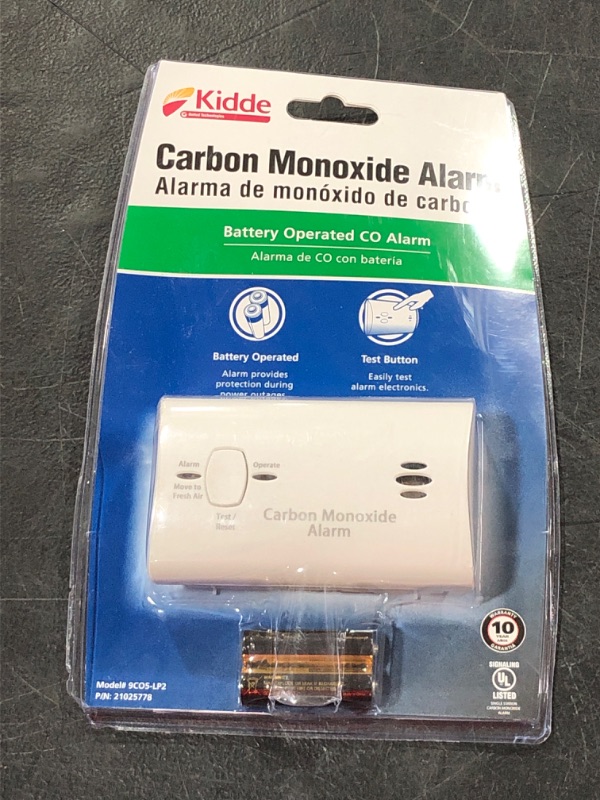 Photo 2 of Kidde Carbon Monoxide Detector, Battery Powered with LED Lights, CO Alarm