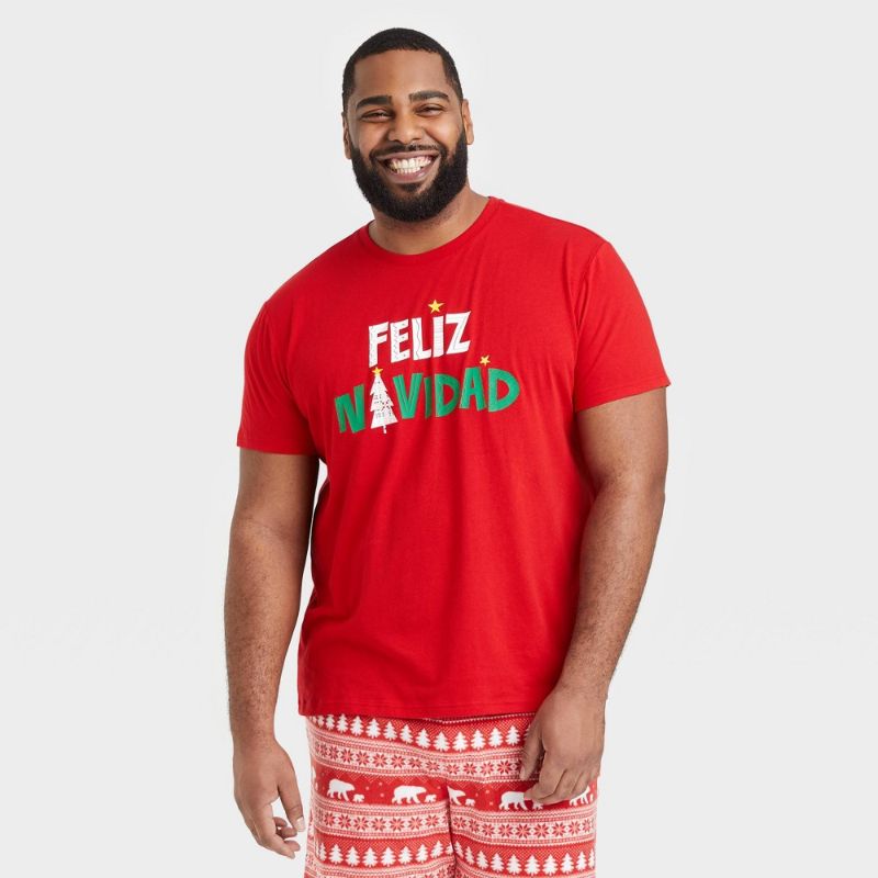 Photo 1 of [2 Pack] Men's Big & Tall Feliz Navidad Holiday Pajama T-Shirt - Wondershop™ [Size 5X]