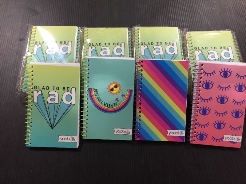 Photo 1 of 1 Subject College Ruled Mini Spiral Notebooks Various Designs [QTY 24]