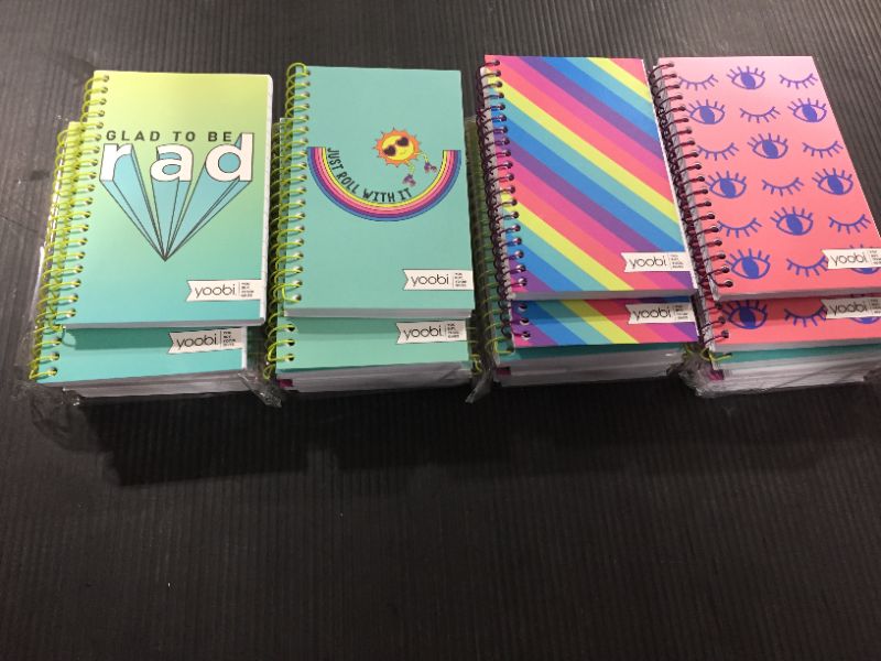Photo 1 of 1 Subject College Ruled Mini Spiral Notebooks Various Designs [QTY 24]