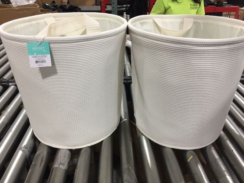 Photo 2 of [2 Pack] Waffle Storage Basket Cream - Pillowfort™
