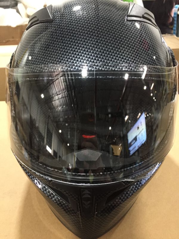 Photo 2 of GENUINE CARBON FIBER MOTORCYCLE STREET BIKE FULL FACE HELMET BLACK HB-89 [Size M]