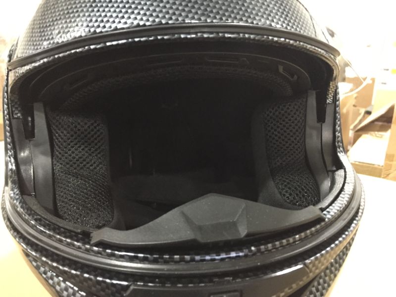 Photo 3 of GENUINE CARBON FIBER MOTORCYCLE STREET BIKE FULL FACE HELMET BLACK HB-89 [Size M]