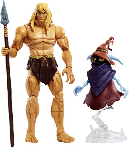 Photo 1 of Masters of the Universe Masterverse Revelation Savage He-Man Action Figure with 30+ Articulated Joints, 3 Weapons, Harness & Orko Figure with ‘Floating’ Base, 7-inch Motu Collectible Gift