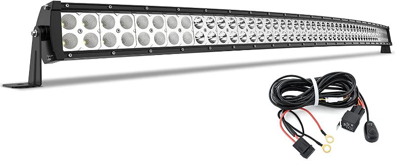 Photo 1 of YITAMOTOR 52 inches Curved Led Light Bar Off Road Driving Lights with Mounting Brackets and Wiring Harness Compatible for Jeep, Pickup, Truck, SUV, ATV, 4X4, 4WD, Spot Flood Fog Light 300W LED
