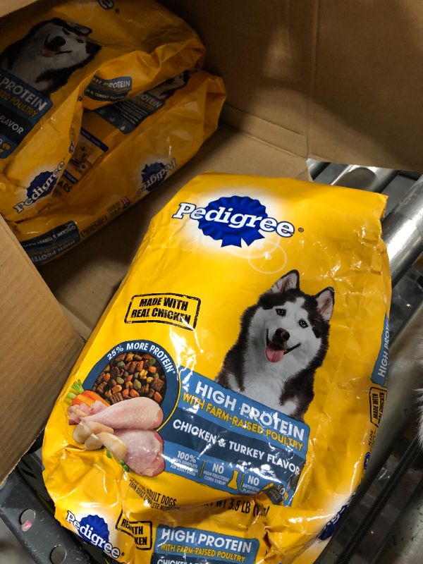 Photo 2 of 4 Pack - Pedigree High Protein Chicken & Turkey Flavor Adult Dry Dog Food, 3.5-lb Bag