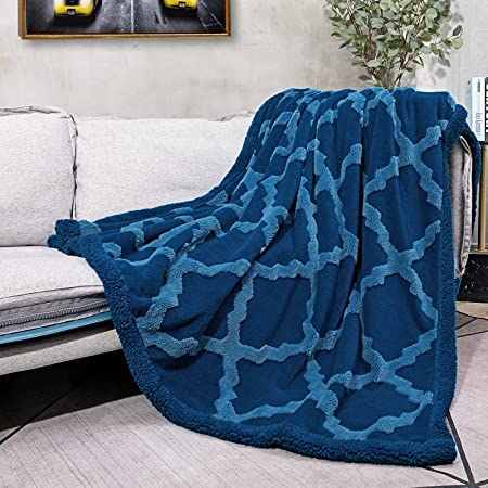 Photo 1 of CAMPIR Plush Throw Blankets for Bed,Soft Warm Throw Blanket,Dual Sided Sherpa Throw Blanket (Teal, 60x80)