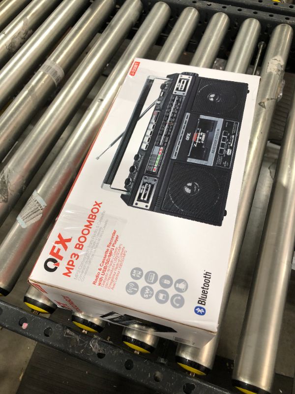 Photo 4 of QFX J-220BT ReRun X Cassette Player/Recorder Boombox 4-Band (AM, FM, SW1, SW2) Bluetooth Portable Recording Boombox with Dual 3” Speakers, Built-in Microphone, 3-Band Equalizer
