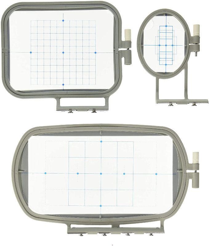 Photo 1 of 3-Piece Embroidery Hoop Set for Brother Embroidery Machines - SE400 SE425 PE500 LB6800 ---- SE270D SE350 SE400 PE-300S PE-400D PE500 HE-120 HE-240 LB-6770 LB-6800PRW 500D 900D 950D SB7050E
