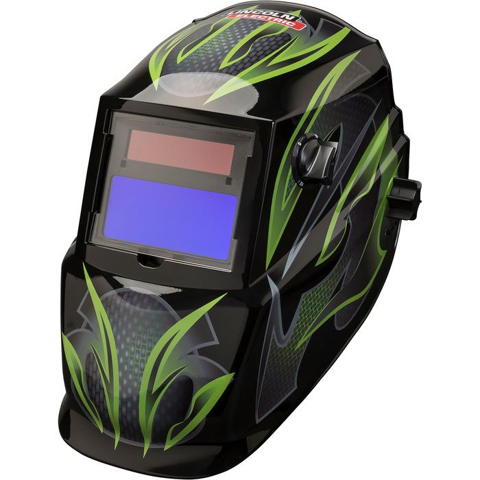 Photo 1 of Auto-Darkening Welding Helmet with Variable Shade Lens No. 9-13 (1.73 x 3.82 in. Viewing Area), Galaxis Design
