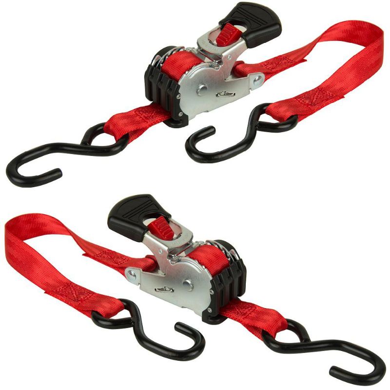 Photo 1 of 6 ft. x 1 in. 500 lb. Retractable Ratchet (2-Pack)
