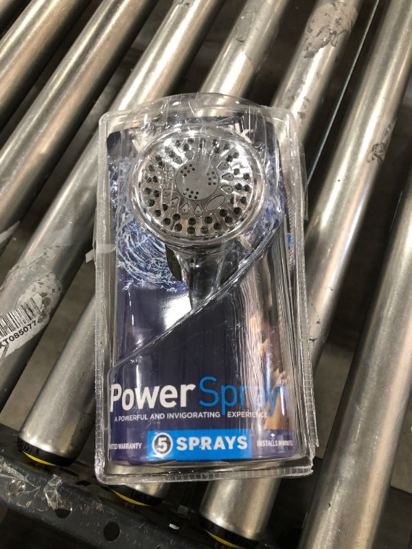 Photo 2 of 5-Spray 3.5 in. Single Wall Mount 1.8 GPM Handheld Shower Head in Chrome
