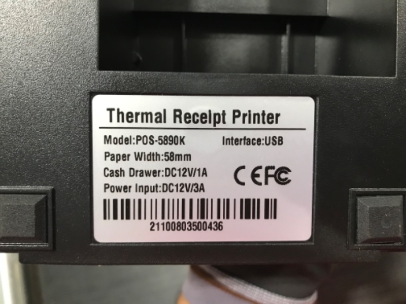 Photo 5 of Thermal Receipt Printer, TEROW 58mm Max-Width Small USB Direct Printer with High-Speed Printing and USB Interface, Support ESC/POS Window Linux Operat
