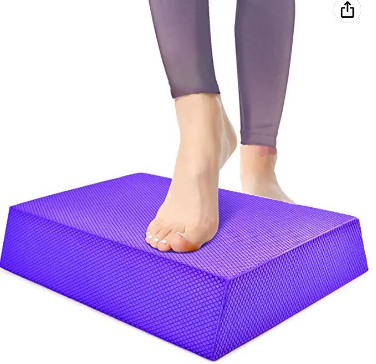 Photo 1 of Balance Board Foam Pad Yoga Mat, 12.2X9.4X2.4'' Rocker Board Physical Therapy, Non Slip Knee Cushioned Turn Boards for Dancers Balancing Exercises Seniors Kids Women Fitness Anti-Fatigue Training Pads
