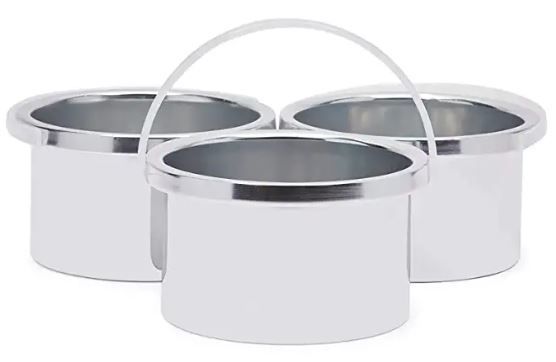 Photo 1 of 14.1 oz Wax Warmer Pot with Handle (4.8 x 2.7 in, Silver, Set of 3)
