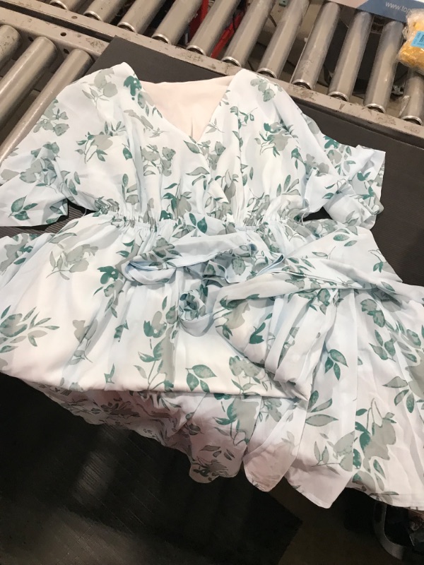 Photo 1 of ANRABESS Women’s Summer Loose Kimono Maxi Dress Wrap V Neck 3/4 Sleeve Floral Print Slit Long Dresses SIZE M
